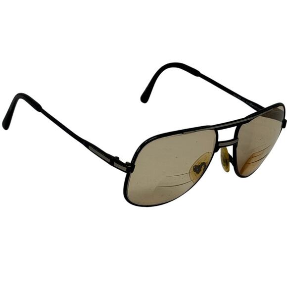 Vintage 90s Marcolin 900 Pilot Sunglasses Aviator Frames Italy Black Gold - Picture 4 of 6